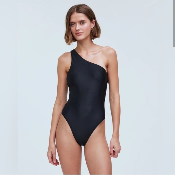 Madewell One-Shoulder One-Piece Swimsuit black small - Picture 2 of 12